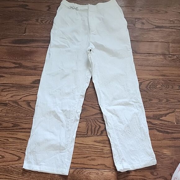 Anewsta Chic White Trousers for Effortless Style Women Size Small 100% Cotton - Picture 1 of 7